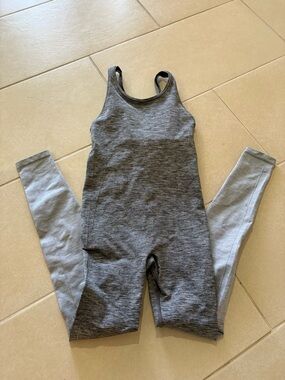 Lululemon Ebb to Street Bodysuit Size 2 Heathered Black Space Dye light support